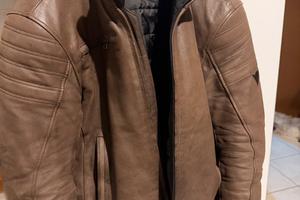 Giubbotto in pelle moto Dainese con protezioni!!