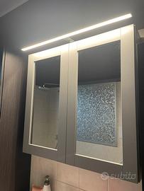 Mobile specchiera bagno con luce led 80cm