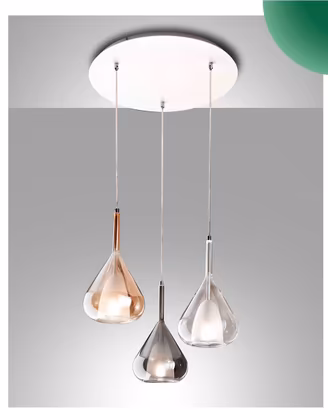 Lampadario moderno a 3 luci in vetro Fabas LILA