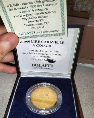 moneta 500 lire caravelle in argento 