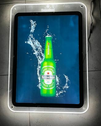 Insegna targa scritta logo  led heineken