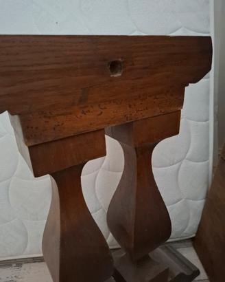 due gambe di tavolo legno massiccio pesanti