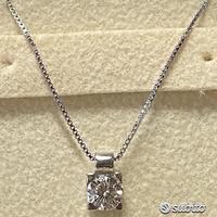 COLLANA PUNTO LUCE ORO 18kt. CON DIAMANTE 0,35
