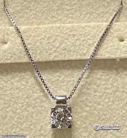 COLLANA PUNTO LUCE ORO 18kt. CON DIAMANTE 0,35
