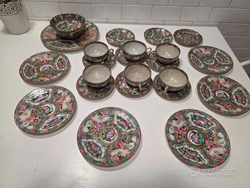 Servizio da tè vintage porcellana Canton