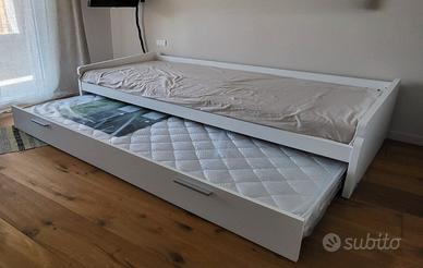 letto singolo con secondo letto estraibile 