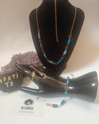 parure apatite Bracciale catena collana anello