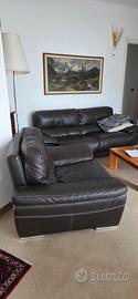 Divano più poltrona pelle