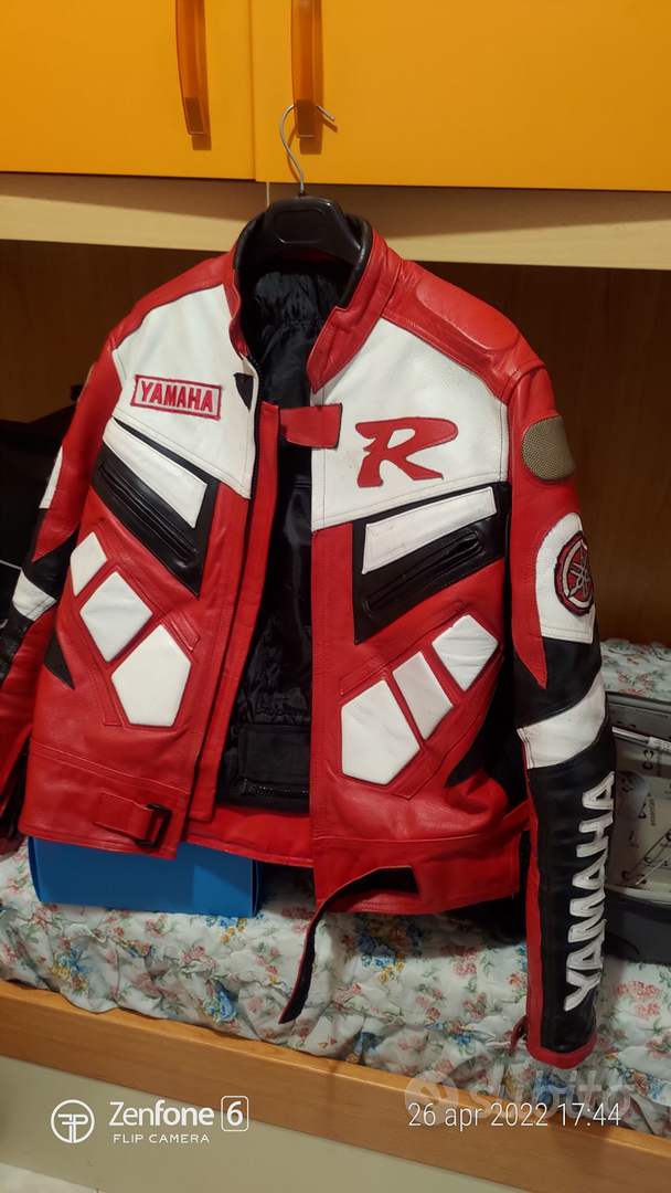 GIUBBOTTO GIACCA MOTO YAMAHA BLU ROSSA PROTEZIONE BIKER