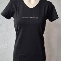 T-shirt in cotone nero Emporio Armani