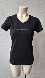 T-shirt in cotone nero Emporio Armani