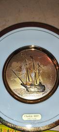 Piatto decorativo vintage Chokin Art Japan.
