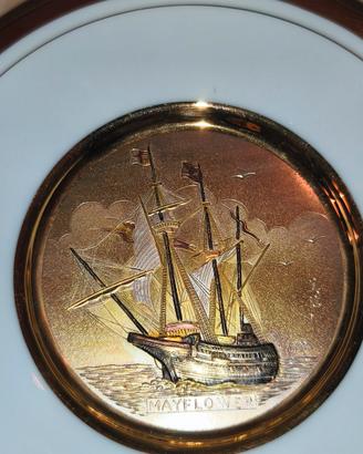 Piatto decorativo vintage Chokin Art Japan.
