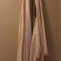 Sciarpa donna beige/rosa glitter