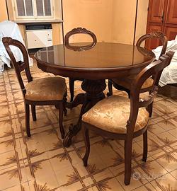 Tavolo rotondo allungabile in legno