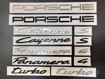 Loghi PORSCHE logo scritta nero lucido opaco
