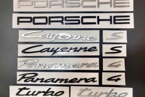Loghi PORSCHE logo scritta nero lucido opaco