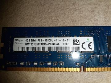 ram 4 GB 2r×8 pc3 per pc desktop DDR3