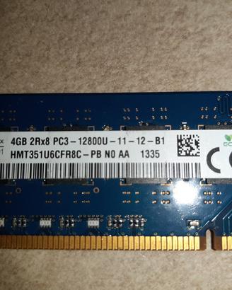 ram 4 GB 2r×8 pc3 per pc desktop DDR3