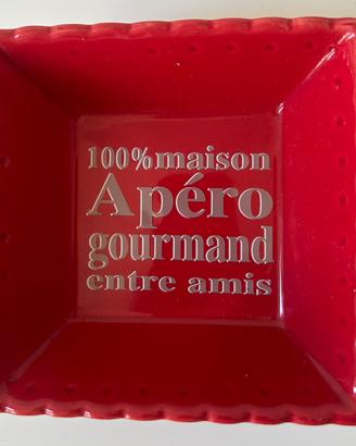 Ciotola quadrata Maisons du Monde rossa “Apéro“