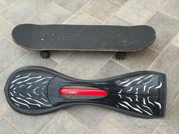 Skate da freestyle e Oxelo waveboard
