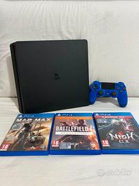 PS4 Slim 1TB + giochi + controller V2 blu