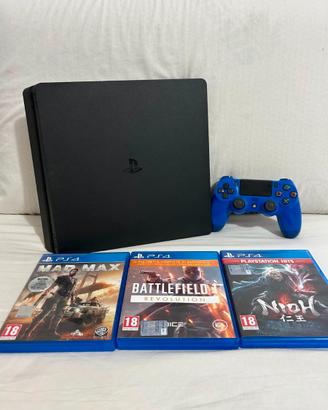 PS4 Slim 1TB + giochi + controller V2 blu