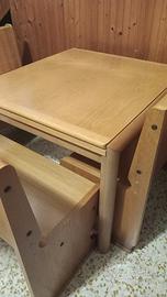 Tavolo allungabile legno +4 panche contenitore