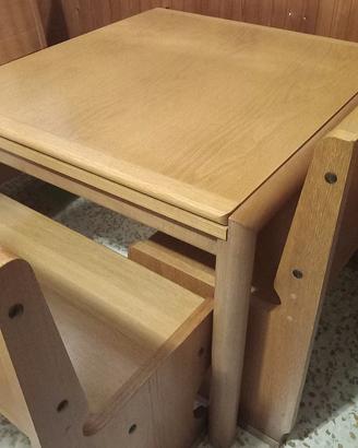 Tavolo allungabile legno +4 panche contenitore