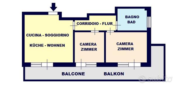 Trilocale centro Merano casa clima A