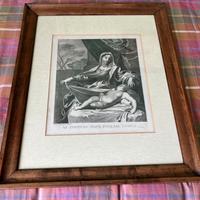 Cornice noce con stampa vintage