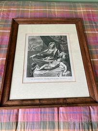 Cornice noce con stampa vintage