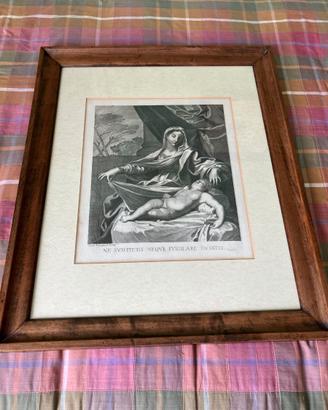 Cornice noce con stampa vintage