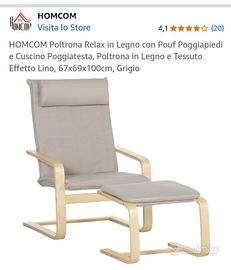 poltrona come poang Ikea con poggiapiedi 