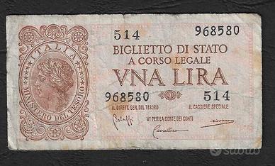 Italia - biglietto di stato circolato da 1 Lira
