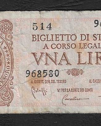 Italia - biglietto di stato circolato da 1 Lira
