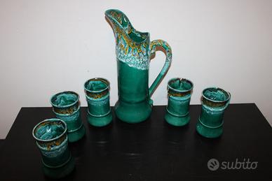 Set vintage caraffa e 5 bicchieri Italy 1970