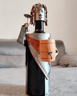 Porta bottiglie Bacco artigianale in metallo