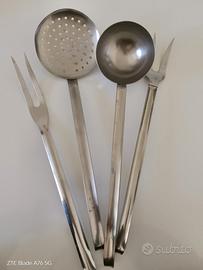 Set 4 utensili da cucina in Acciaio inox 