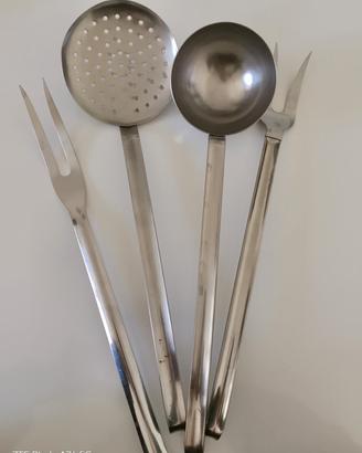 Set 4 utensili da cucina in Acciaio inox 