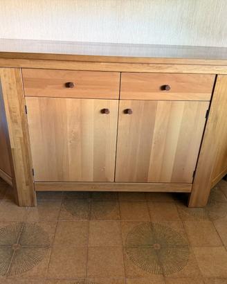 Madia credenza in legno massello 4 ante e 2 casset