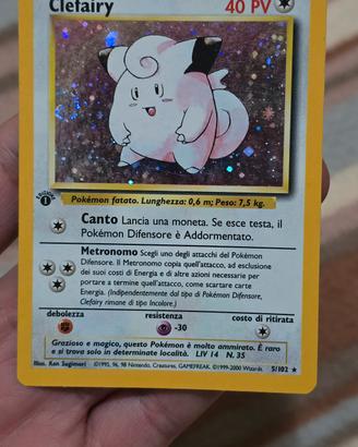 Clefairy Base Set (ITA) 1 edizione Pokemon Swirl
