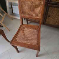 sedie in legno teak e paglia viennese