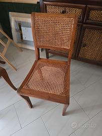 sedie in legno teak e paglia viennese