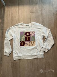 Felpa bianca donna Stradivarius “joyful day”