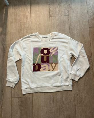 Felpa bianca donna Stradivarius “joyful day”