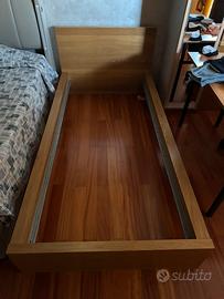 Letto singolo impellicciato rovere