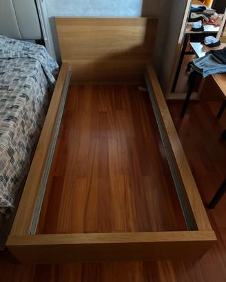 Letto singolo impellicciato rovere