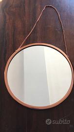 Specchio Umbra da parete tondo 28 cm cornice rame