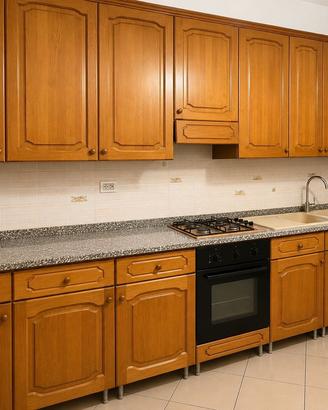 Cucina completa con tavolo, panca e 3 sedie